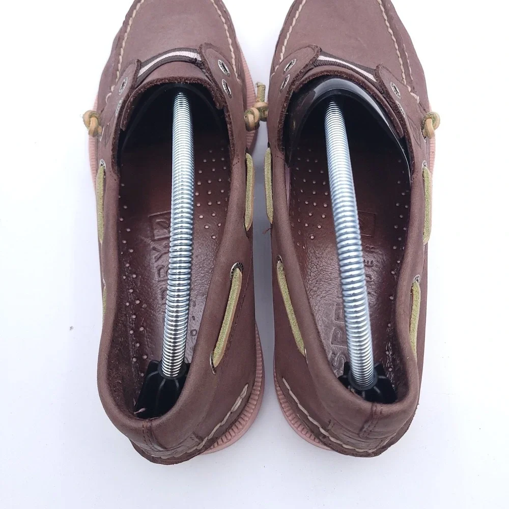 Sperry Top Sider Gore Boat Shoes Mens Sz 10 Brown Amaretto Pink Color Pop Sole